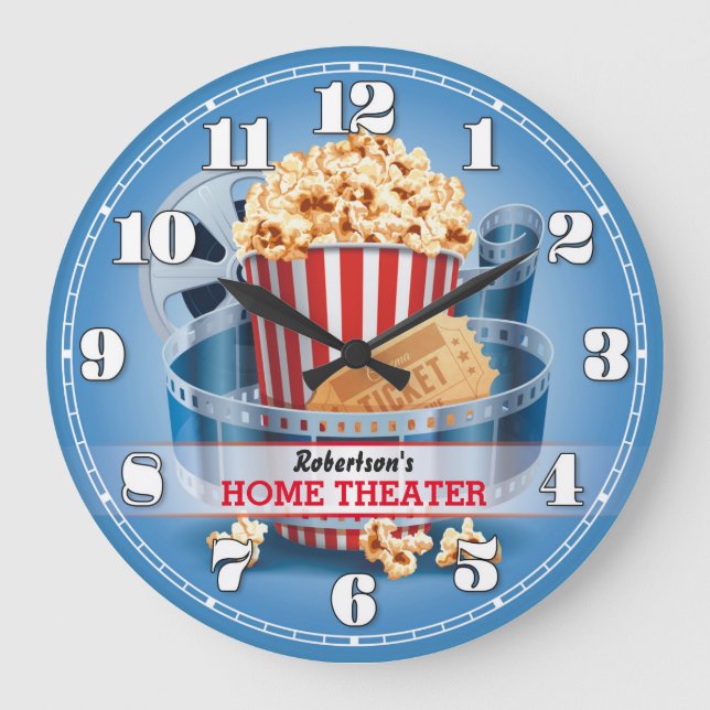 Home Theater Cinema Personalizable Wall Clock (Front)