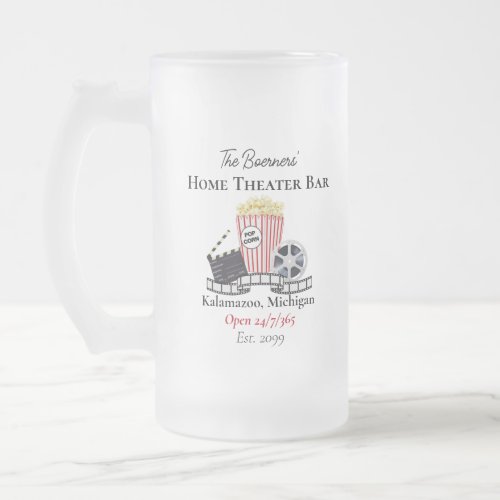 Home Theater Frosted Beer Mug Glasses Drinkware