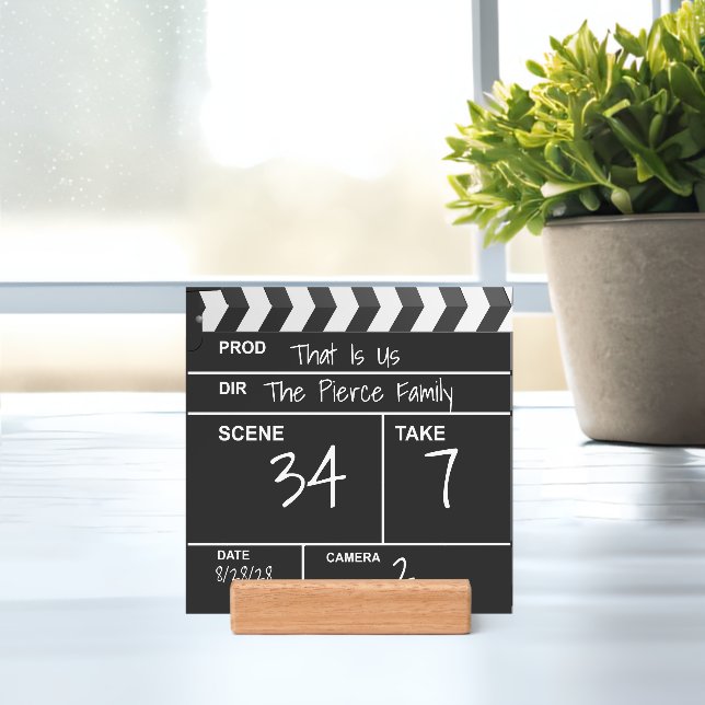 Home Theater Movie Clapboard Custom Sign & Holder (Insitu 1)