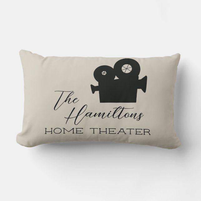 Home Theater Movie Room Custom  Lumbar Pillow (Front)
