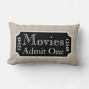 Home Theater Movie Ticket Cinema Pillow Decor