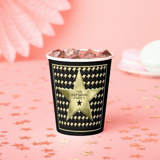 Home Theater Personalized Name Movie Star Paper Cups (Insitu)