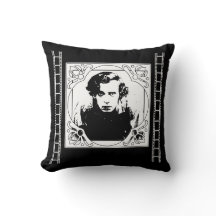 Home Theater Throw Pillow in Black and White