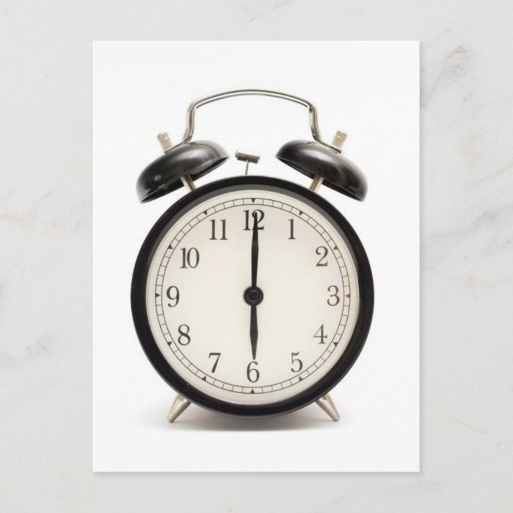 Home time!! Cute vintage clock Postcard | Zazzle