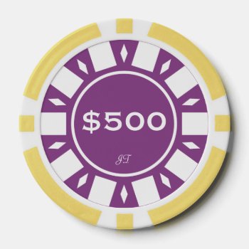 Home Tournament Poker Chips Purple $500 Your Brand by DigitalDreambuilder at Zazzle