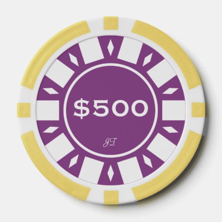 Home Tournament Poker Chips Purple $500 Your Brand