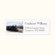 Home Train White Christmas Return Address Labels