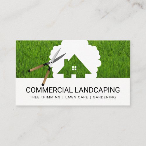 Home Tree Logo  Grass  Shears Business Card