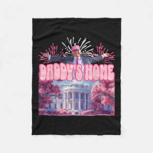 Home Trump 2024 Shirt Happy July 4th Firework Pink Fleece Blanket