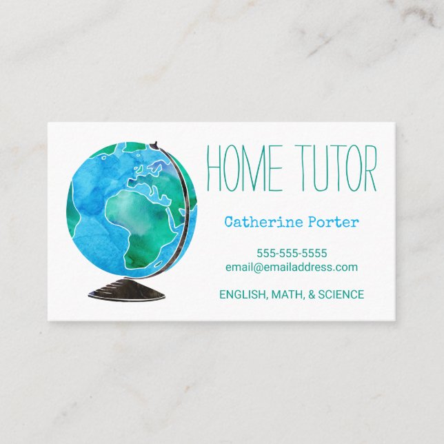 Home Tutor Appointment Reminder Globe (Front)