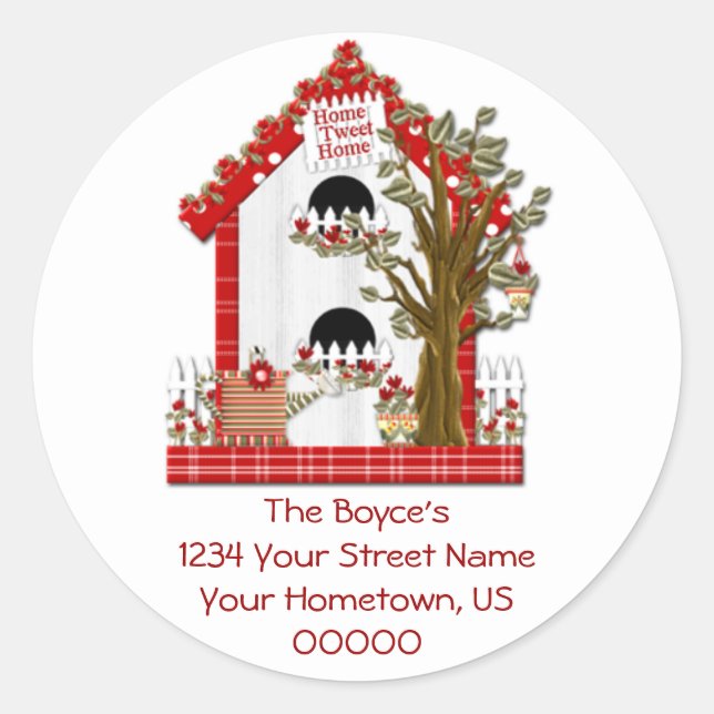 Home Tweet Home Address Sticker (Front)