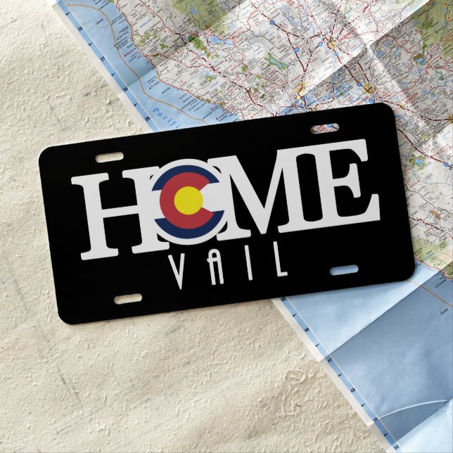 HOME Vail Colorado License Plate (In Situ)