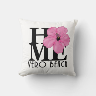HOME Vero Beach Pink Hibiscus Throw Pillow