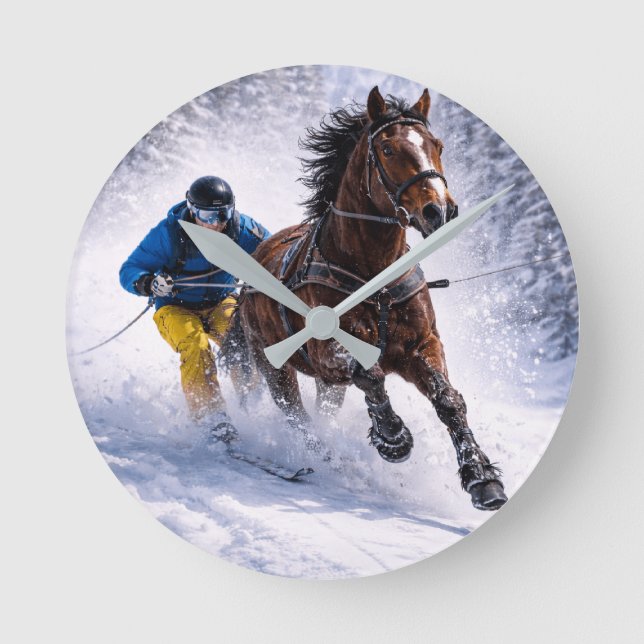 Home Wall Art | Clocks | Winter Horse  (Front)