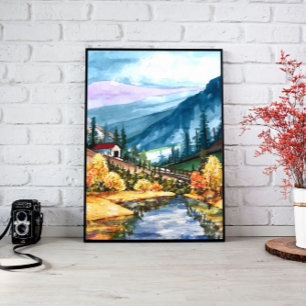 Home Wall Decor, Beautiful Mountain Landscape Canvas Print