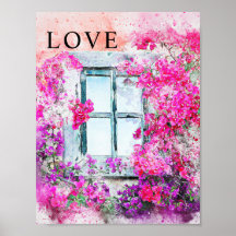 Home Watercolor Office Decor Matte Poster