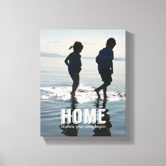 Home, Where Your Story Begins Family Photo Canvas Print (Front)