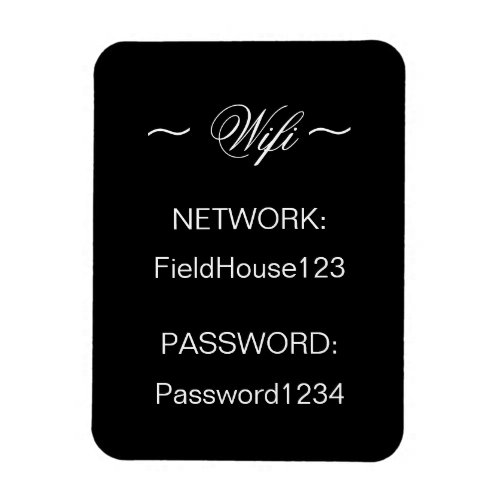 Home WIFI Network and Password Refrigerator  Magnet