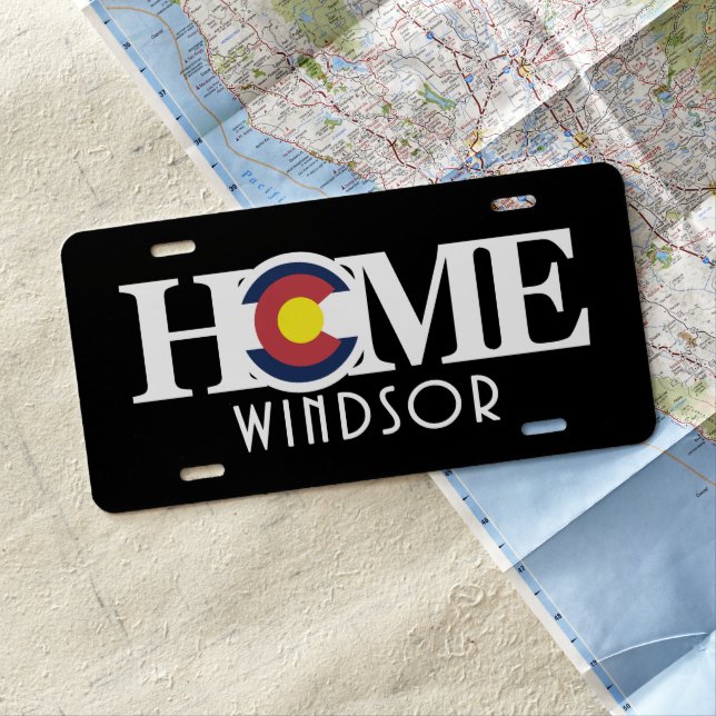 HOME Windsor Colorado License Plate (In Situ)