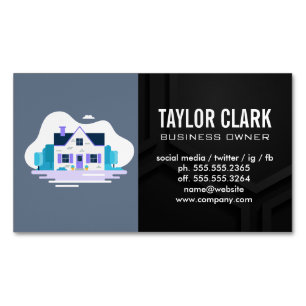 Home with Garden Business Card Magnet