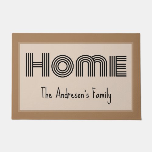 Home with Personalize Name  Doormat