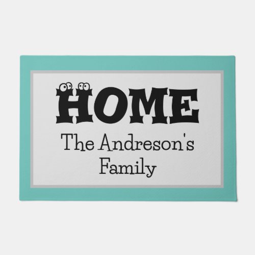 Home with Personalize Name  Doormat