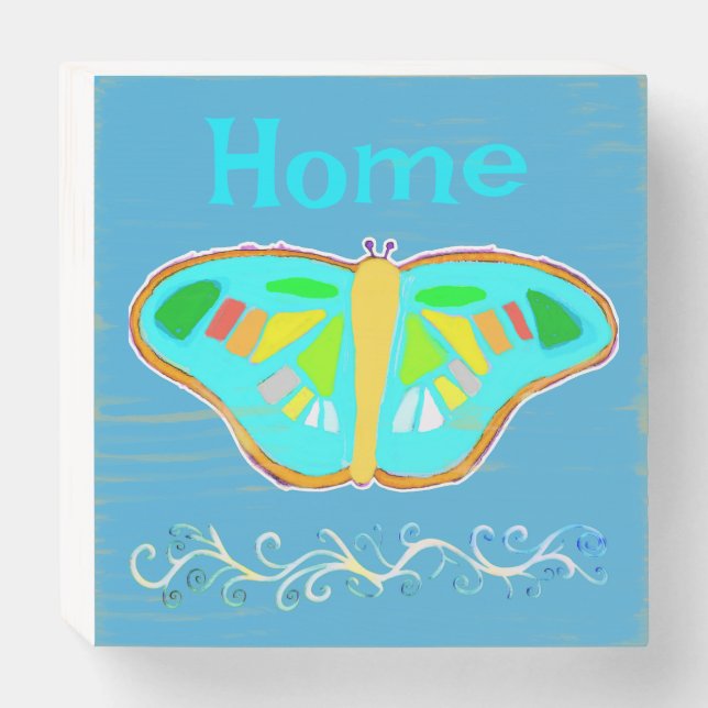 Home Wooden Box Sign (Front Horizontal)