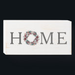 Home Wreath Christmas Wooden Box Sign<br><div class="desc">More farmhouse decor in the Little Bayleigh store!</div>