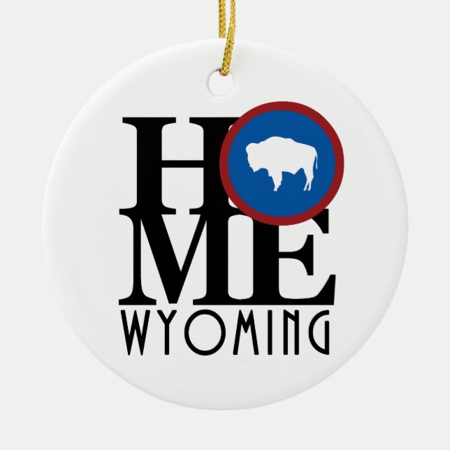 HOME Wyoming Ceramic Ornament (Front)