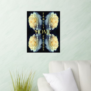 Home Yellow Rose Abstract Inspirational Words Wall Decal