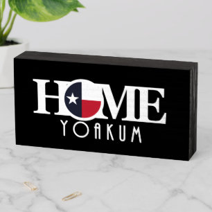 HOME Yoakum Texas Wooden Box Sign