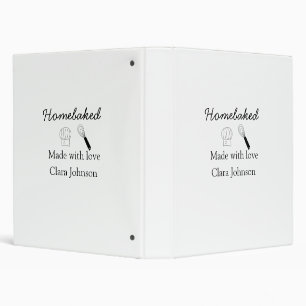 Homebaked bakery made with love add name details 3 ring binder