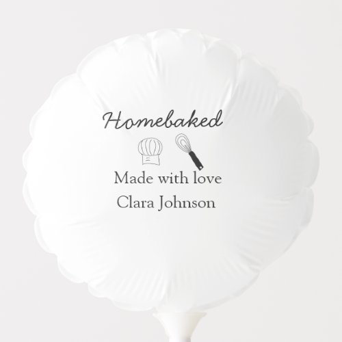 Homebaked bakery made with love add name details balloon