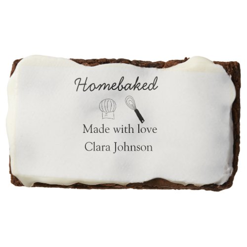 Homebaked bakery made with love add name details brownie
