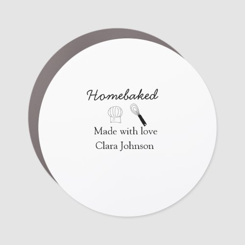 Homebaked bakery made with love add name details car magnet