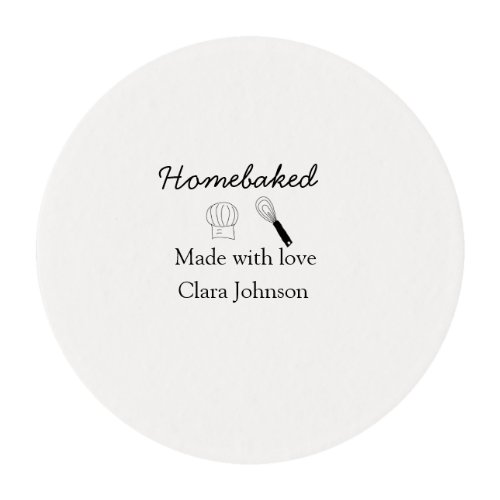 Homebaked bakery made with love add name details edible frosting rounds