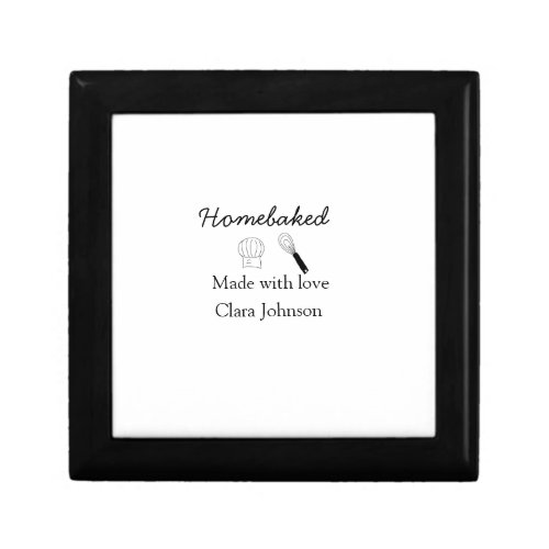 Homebaked bakery made with love add name details gift box