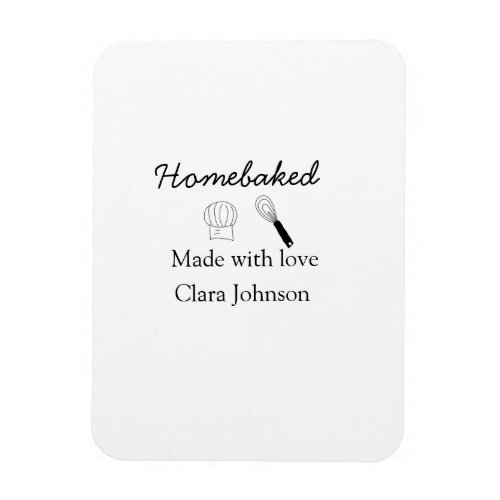 Homebaked bakery made with love add name details magnet