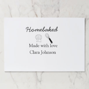 Homebaked bakery made with love add name details paper pad