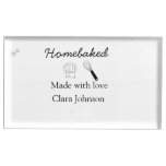 Homebaked bakery made with love add name details place card holder