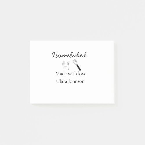 Homebaked bakery made with love add name details post_it notes