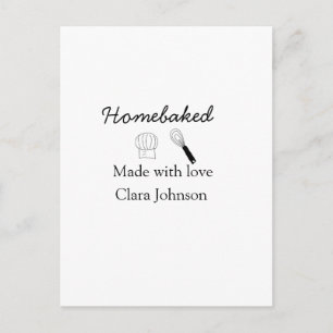 Homebaked bakery made with love add name details postcard