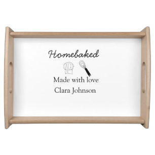 Homebaked bakery made with love add name details serving tray