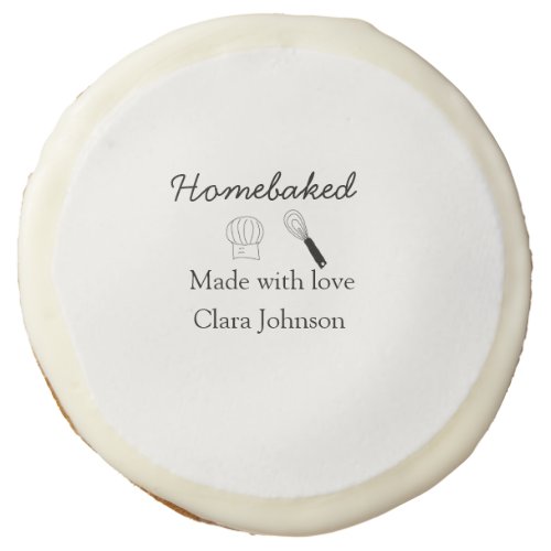 Homebaked bakery made with love add name details sugar cookie
