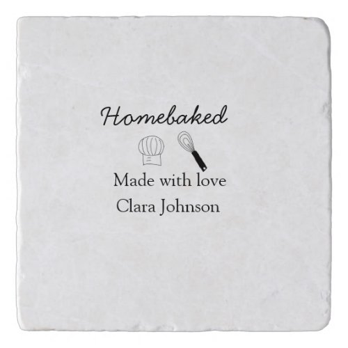 Homebaked bakery made with love add name details trivet