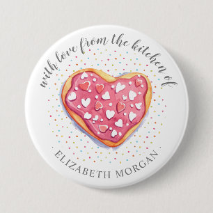 homebaking donut and sprinkles cute monogram butto button