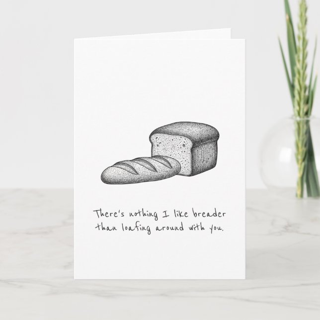 Homebody Couple's Bestfriends Bread Pun  Card (Front)