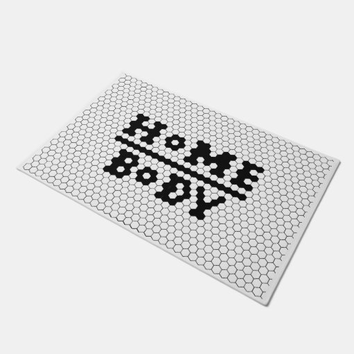 Homebody Faux Tile Black and White Doormat Zazzle
