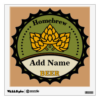 Homebrew Beer Sign, edit name Wall Decal