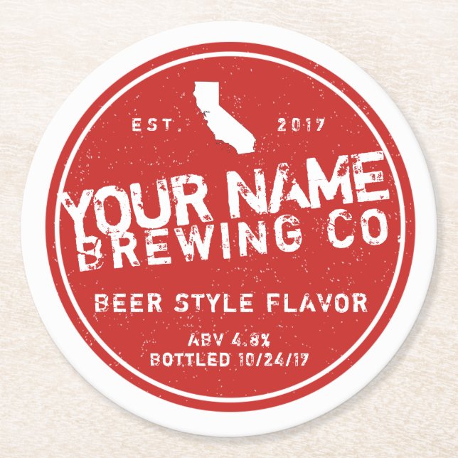 Homebrew Brand Coaster Design Template (Front)